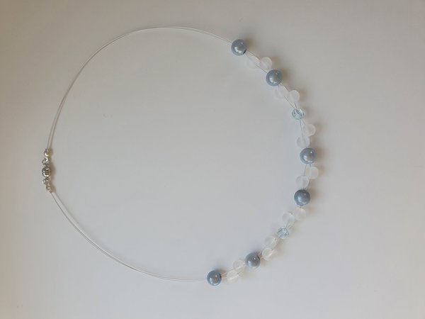 Halskette hellblau/gefrostet Swarovski